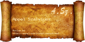 Appel Szalviusz névjegykártya
